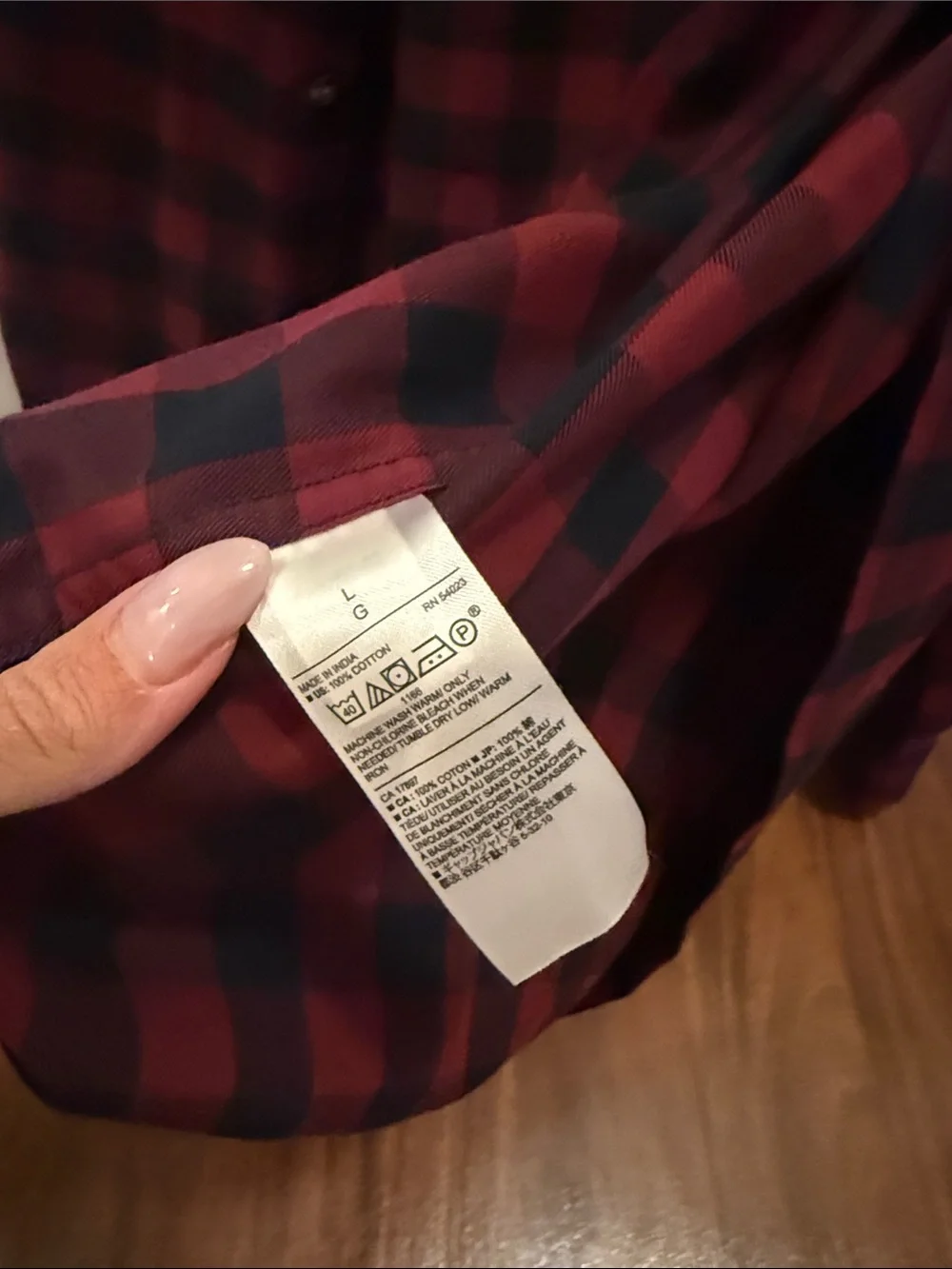 Banana Republic Red and Navy Plaid Shirt